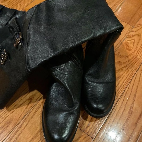 STEVE MADDEN Knee boots Black Leather Riding tall - Picture 3 of 6
